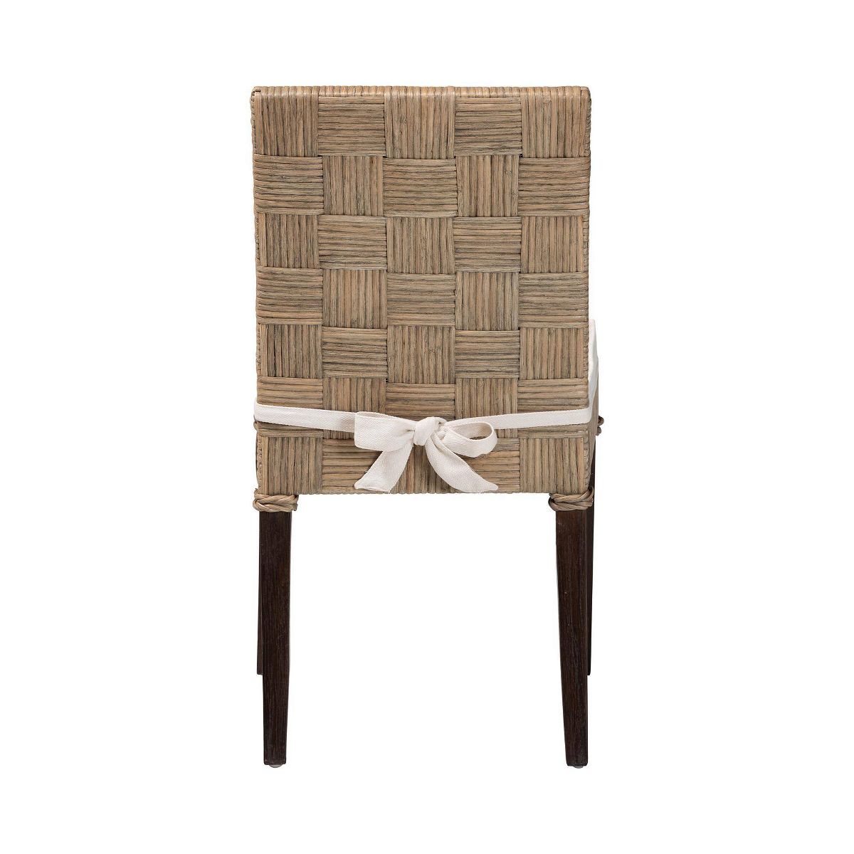 bali & pari Fatima Natural Rattan Dining Chair with Cushion Gray Taupe/Black - thumbnail 8