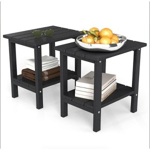 Decksplore 2-Tier HDPE Adirondack Side Table - Weatherproof Outdoor/Indoor Patio Side Table - 1 of 4