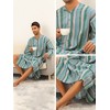 Lars Amadeus Men's Long Sleeves Button Striped Nightgown with Pockets - 3 of 4