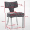 OUTSUPPLY Set of 2 Modern Farmhouse Dining Chairs, Chenille Upholstery with Copper Nailhead Trim & Stainless Steel Legs - 2 of 4