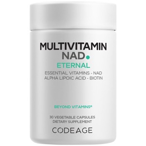 Codeage Multivitamin NAD Supplement - NAD+ Energy & Healthy Aging Support - Vitamin D3 K2, P5P, Methylated B12, Alpha Lipoic Acid, Folate, 30 Capsules - 1 of 4