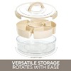 LunaLulinlk Cream White round snack box with 6 compartments, lid and handle - 2 of 4