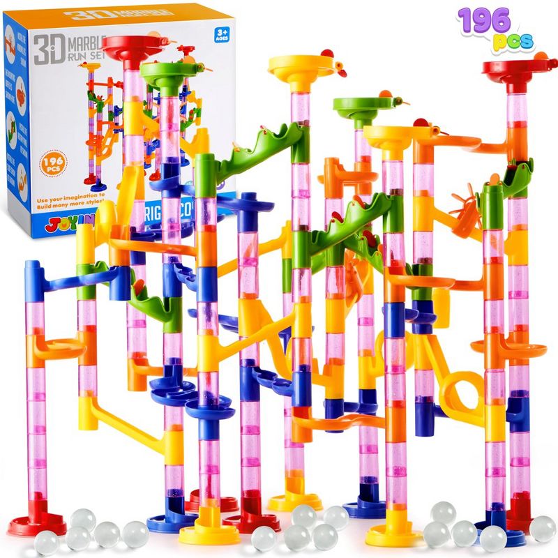 Syncfun 196 Pcs Marble Run, Construction Marble Maze Game, STEM Educational Toy, Building Block Toy, Christmas Gift for Kids Toddler Aged 3 4 5 6 7 8, 2 of 7