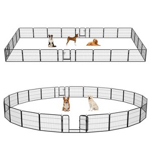 FDW Dog Playpen Pet Dog Fence 2-32 Panels  24/32/40"H Metal Dog Pen Outdoor Exercise Pen with Doors for Large/Medium /Small Dogs for RV,Camping,Yard - 1 of 4