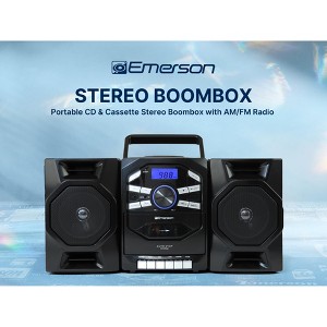 Emerson EPB-4000 Portable CD & Cassette Stereo Boombox with AM/FM Radio, Black - 1 of 4