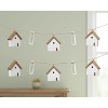 Wood House and Vase Garland – Christmas Hanging Set of 2 by Melrose - 3 of 3