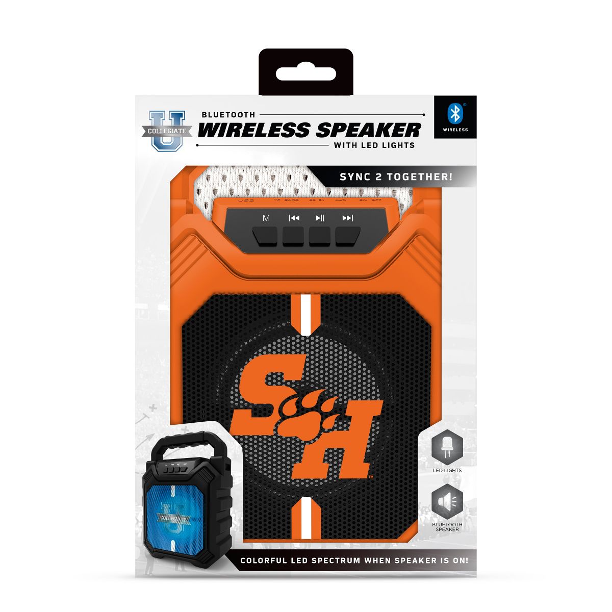 SOAR Collegiate LED ShockBox Wireless Bluetooth Speaker with FM radio- Sam Houston State Bearkats - thumbnail 2