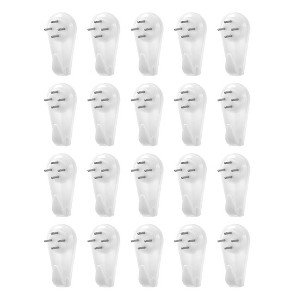 Unique Bargains ABS Non-mark Hook Picture Photo Frame Hangers White 1.57"x0.79"x0.51" 20 Pcs - 1 of 3