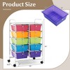 Tangkula 10-Drawer Rolling Storage Cart Tools Scrapbook Paper Organizer on Wheels Rainbow - 3 of 4