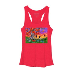 Women's Design By Humans WAITING FOR HALLOWEEN By Buddyforme Racerback Tank Top - 1 of 3