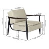 FurnitureR Mid-Century Modern Accent Chair, Beige Upholstered Armchair with Solid Brown Frame, Comfy Reading Chair for Living Room, Bedroom, Office - 2 of 4
