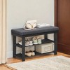 Bamboo Shoe Bench, 3-Tier Shoe Rack, Stable Shoe Organizer for Entryway, Living Room, Bench Seat Holds Up to 330 lb, 11.4 x 28 x 19.3 Inches - 4 of 4