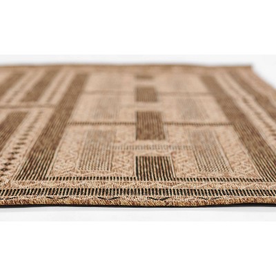Hampton Blue and Natural Synthetic Indoor/Outdoor Rug Runner