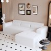 109" Modern Teddy Fabric Modular L-Shaped Sectional Sofa with Chaise & Pillows, No Assembly Required - 3 of 4