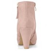 Allegra K Women's Round Toe Side Zip Low Platform Chunky Heel Ankle Booties - 3 of 4