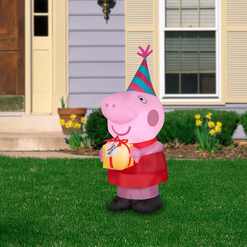 Peppa Pig Airblown Inflatable Birthday Party Pig, 3.5 ft Tall, Pink, 2 of 4