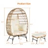 Patio Oversized Wicker Egg Chair,Outdoor Rattan Egg Chair With Ottoman And Cushions,PE Rattan Eoven For Backyard Balcony-Coolbibila - 4 of 4