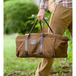 Plow & Hearth Heavy Duty Canvas Log Carrier With Leather Handles - 1 of 1