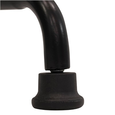 Antique Distressed Black Powder-Coated Steel Drafting Stool with Footring