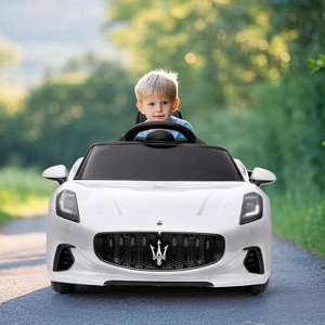 12V Kids Ride On Car for age 3+, Battery Powered Motorized Car with Remote Control, Spring Suspension, Bright Lights, 4 Wheel Electric Vehicle - 1 of 4