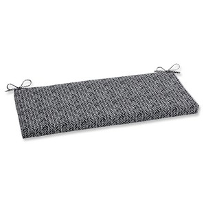 Outdoor/Indoor Herringbone Black Bench Cushion - Pillow Perfect