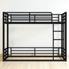 Metal Twin XL Over Twin XL Floor Bunk Bed Frame with Guardrails and Noise-Reducing Design for Kids and Teens,kids bed - 4 of 4