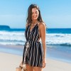 Women's Striped Halter Backless Beach Dress - Cupshe - 3 of 4