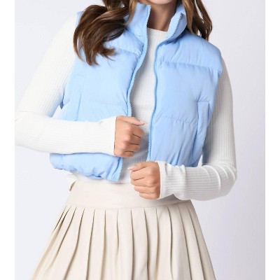Women's Bow Puffer Vest - Peach Love