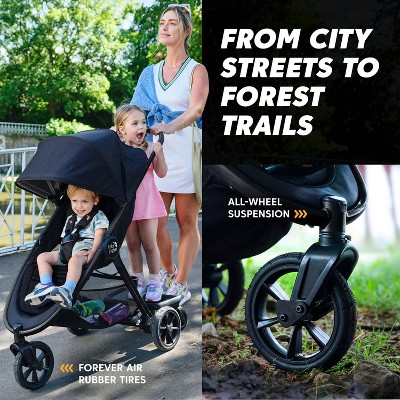 Baby Jogger City Mini GT3 All-Terrain Full Size Stroller - Frosted Ivory: Single Configuration, 65lbs Max Capacity, Rubber Tires
