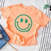 Simply Sage Market S.W.Smiley Smiley Face Outline Puff Print Garment Dyed Tee - 3 of 4