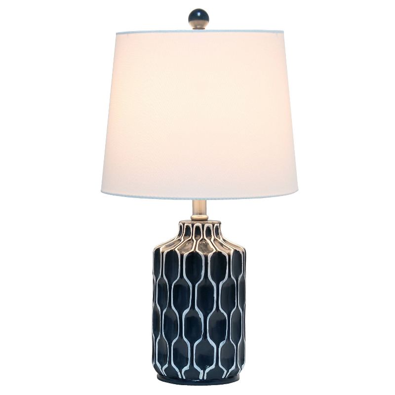 Moroccan Table Lamp with Fabric Shade Blue - Lalia Home, 2 of 10
