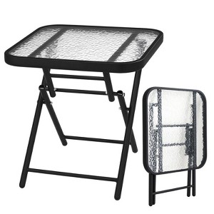 Karl Home |18in. Metal Square Patio Folding Side Table - 1 of 4
