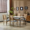 Set of 4 French Country Cane Back Dining Chairs with Upholstered Seat and Solid Wood Frame–Maison Boucle - 2 of 4