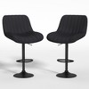 NicBex Set of 2 Bar Stools for Kitchen Island,Faux Leather Counter Bar Stools with Footrest,Bar Chairs for Dining Rooms,Kitchens Islands,White/Black - 4 of 4