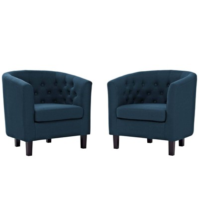 2pc Prospect Upholstered Fabric Armchair Set Azure - Modway