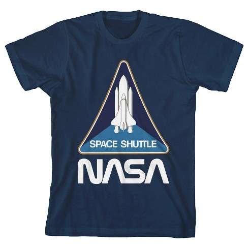 Nasa Space Shuttle Launch Youth Boys Navy Blue Graphic T-Shirt-Large