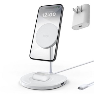 iHome 3-in-1 Magnetic Charging Stand, 15W Wireless Charger for iPhone, AirPods & More - 1 of 4