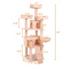 BDELITE 3-Tier Cat Climbing Structure with Hammock & Hideaways-19.7*17.7*63 Inch, Pink - 3 of 4