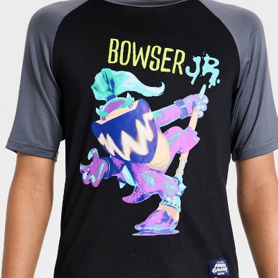 Nintendo Boys' Nintendo Super Mario Brothers Bowser Short Sleeve Rash Guard Top - Charcoal Gray/Black XS — фото 3