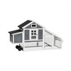 Wooden Outdoor Rabbit Hutch Chicken Coop With Running Cage With Wheels Removable Tray Ramp 70.86 x 25.98 x 39.37 Inches - 2 of 4
