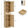 USIKEY Tall Bathroom Storage Cabinet, Bathroom Cabinet with 2 Doors & 1 Drawer, Storage Cabinet with Adjustable Shelves, for Bathroom, Living Room - 4 of 4