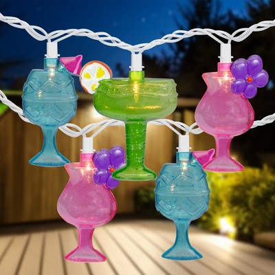 Multicolor Cocktail Glass String Lights for Outdoor Patio