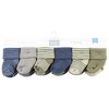 Hudson Baby Infant Boy Cotton Rich Newborn and Terry Socks, Blue Sage Stripe - image 2 of 4