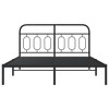 vidaXL Metal Bed Frame with Headboard - Black Double Bed | Vinyl slats & Legs | Extra Storage 81.5"x61.4"x39.4" - 3 of 4