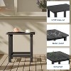 Coucheta 17-inch HDPE Outdoor Side Table,Square Patio End Table with Wood Look, Weather Resistant & Tool-Free Assembly for Poolside Garden - 3 of 4