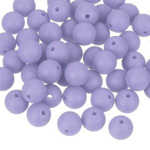 Unique Bargains Round Loose Silicone Beads for DIY Keychain Jewelry Making 50 Pcs - 1 of 4