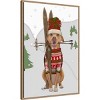 Amanti Art 23"x33" Pitbull Skiing by Fab Funky Framed Canvas Wall Art Print - 2 of 4