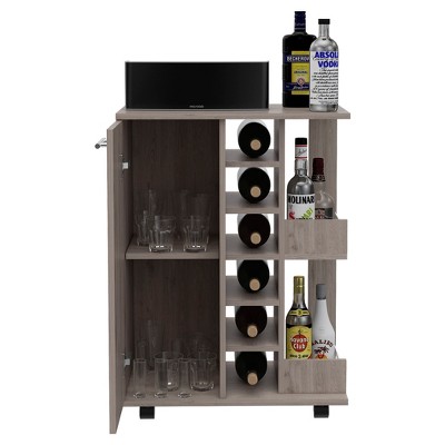 Vynxaria Stylish Bar Cart with Wine Rack, Locking Casters, and Spacious Storage