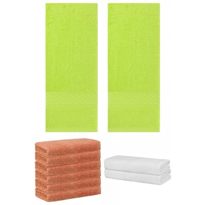 REGALWOVEN Absorbent Solid Bath Hand Face Cloths Cotton Towels 3 Piece Sets