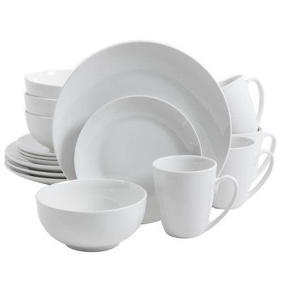 White Porcelain 16-Piece Dinnerware Set for 4